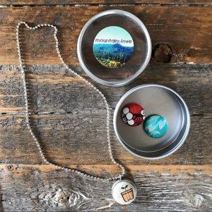 Necklace with 3 Interchangeable Magnetic Pendants